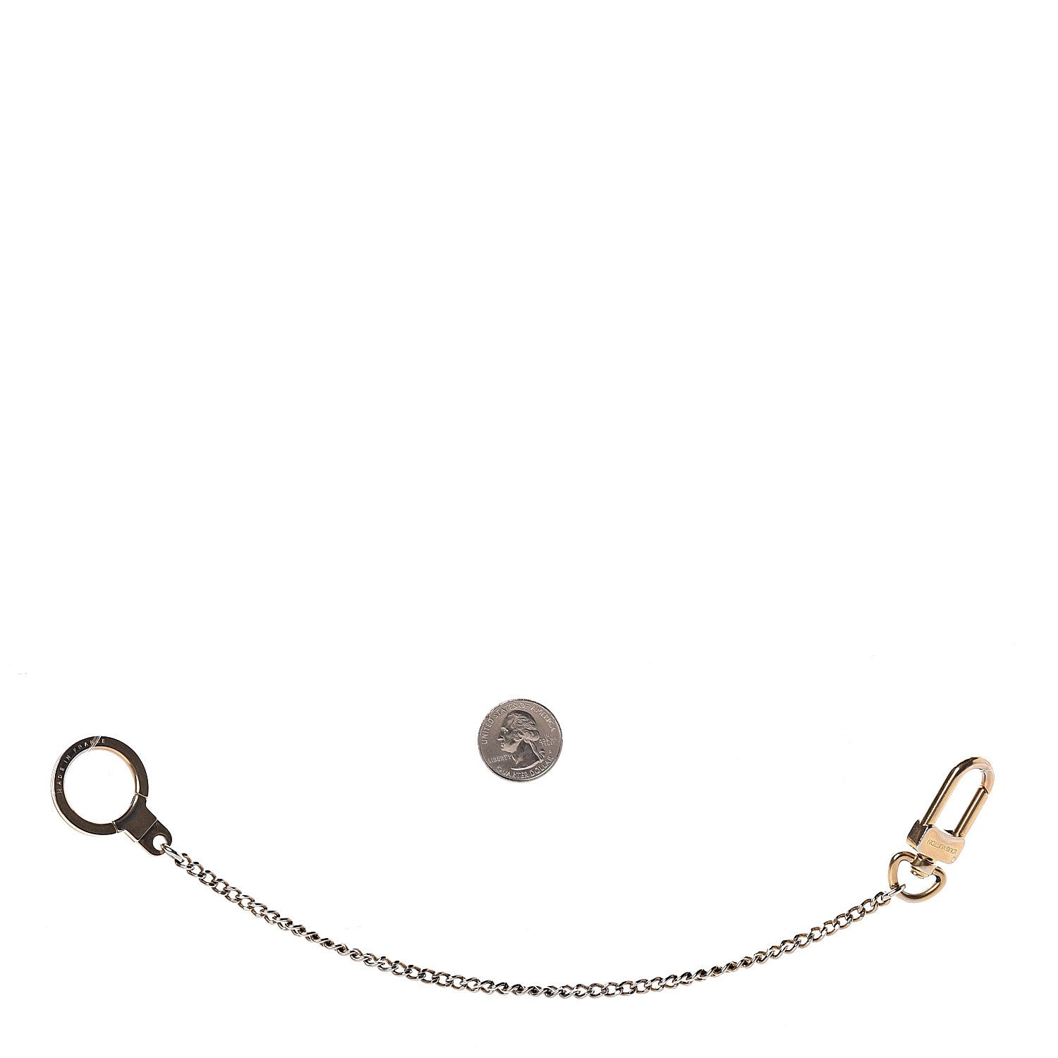 Louis Vuitton Metal Pochette Extender Key Ring Chain Gold 2 of 2