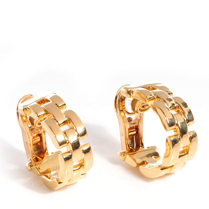 Cartier 18k Pink Yellow Gold Panthere Maillon Earrings 1 of 7