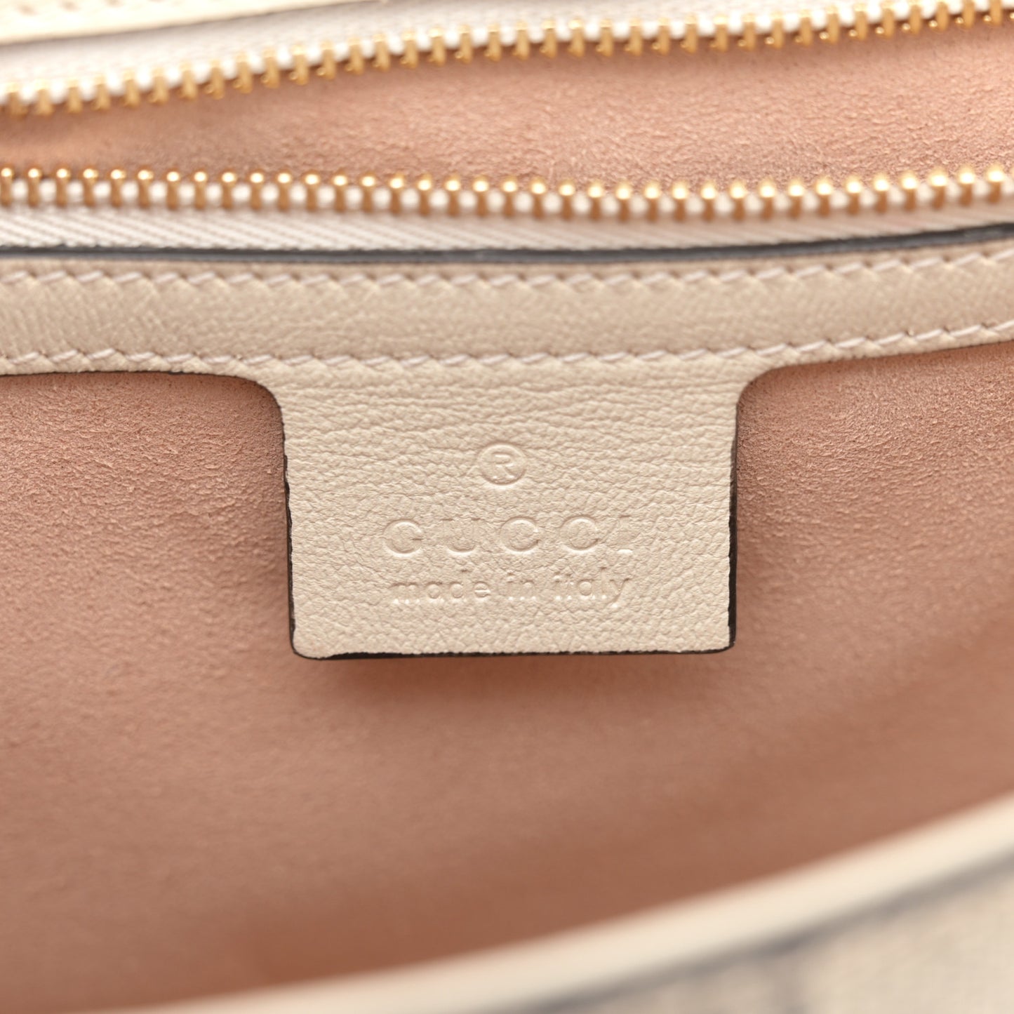 GG Supreme Monogram Calfskin Small Padlock Messenger Shoulder Bag Beige Mystic White Sun Oil