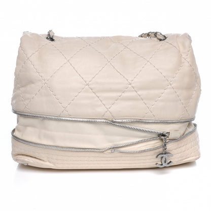 Chanel Calfskin Stitched Large Expandable Flap Bag White 4 of 10