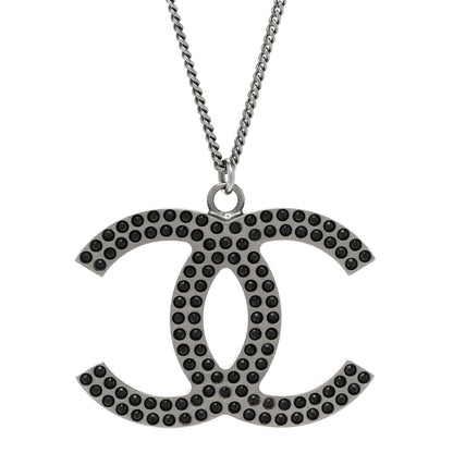 Chanel Crystal Large CC Necklace Ruthenium Black 4 of 6