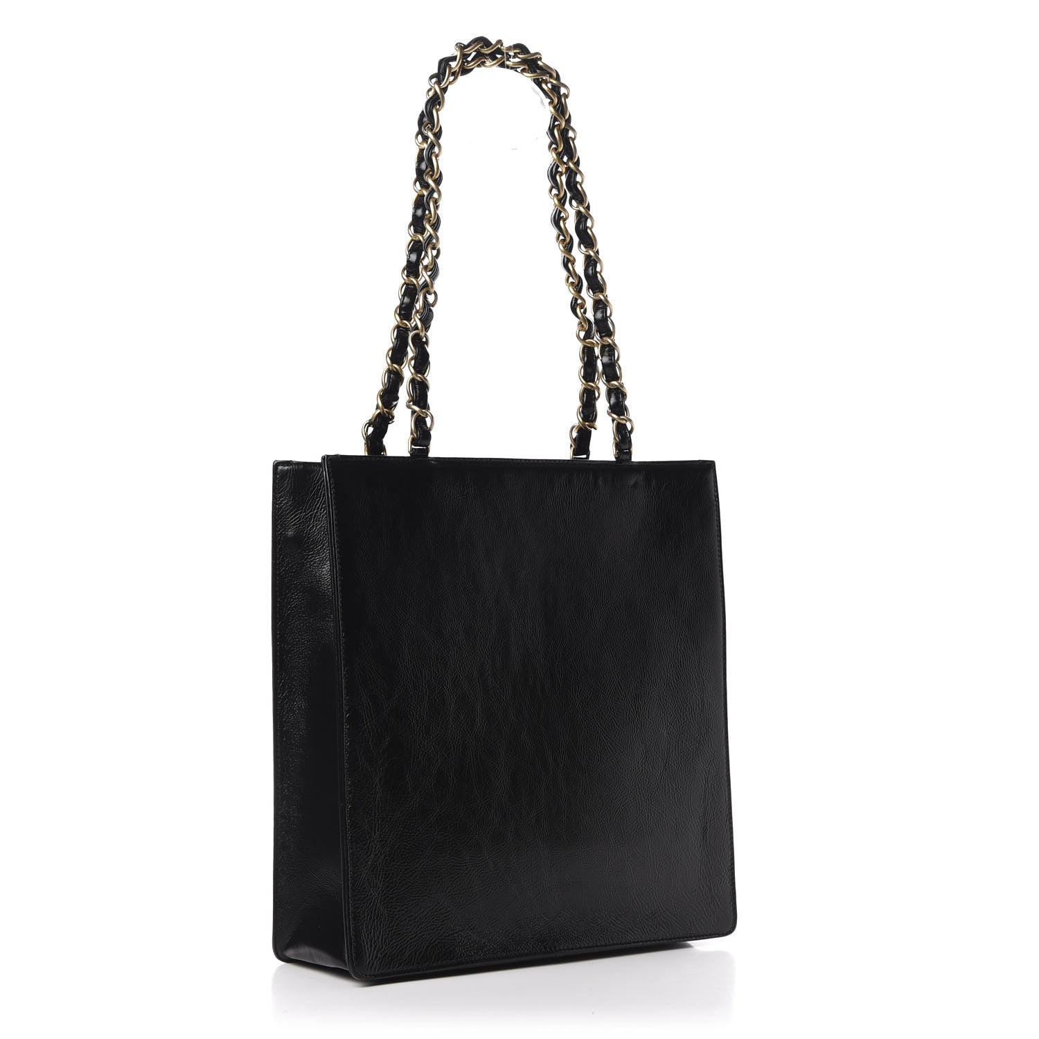 Chanel Shiny Aged Calfskin North South Shopping Bag Black 3 of 11