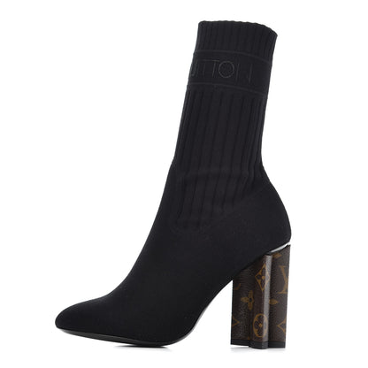 Louis Vuitton Monogram Stretch Fabric Silhouette Ankle Boots 35 Black 1 of 7