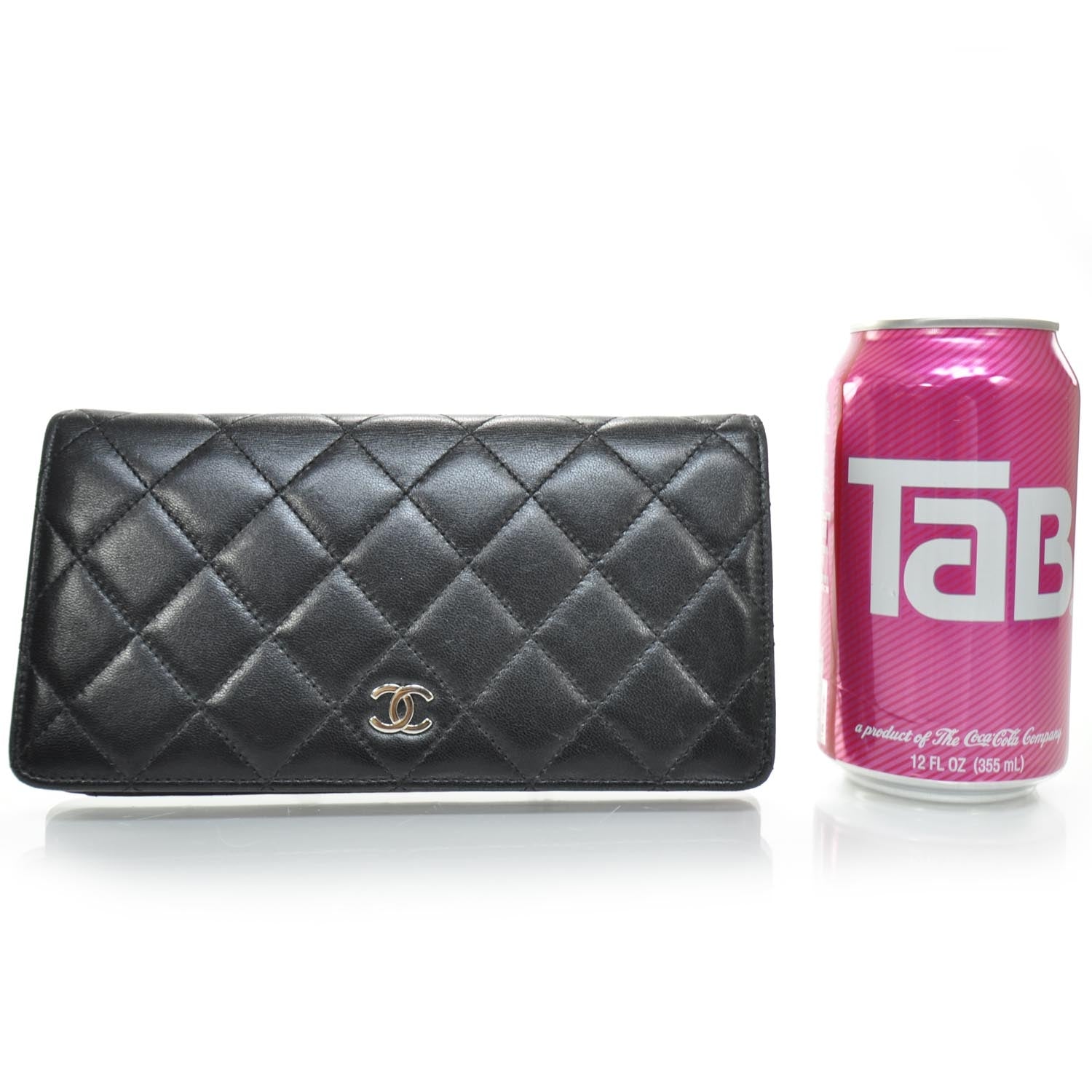 Chanel Lambskin Quilted Yen Wallet Black 2 of 9