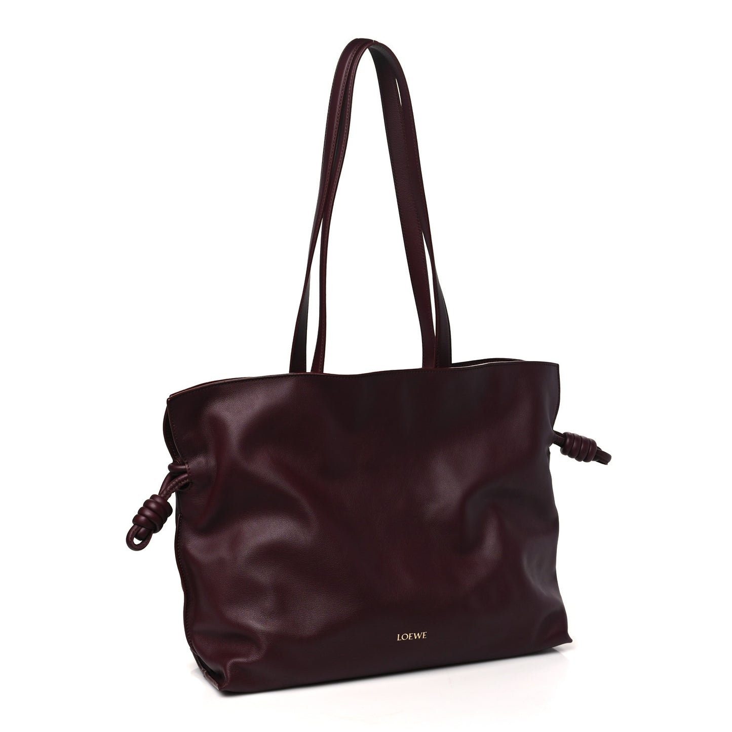 Calfskin Large Flamenco Knot Bag Dark Burgundy