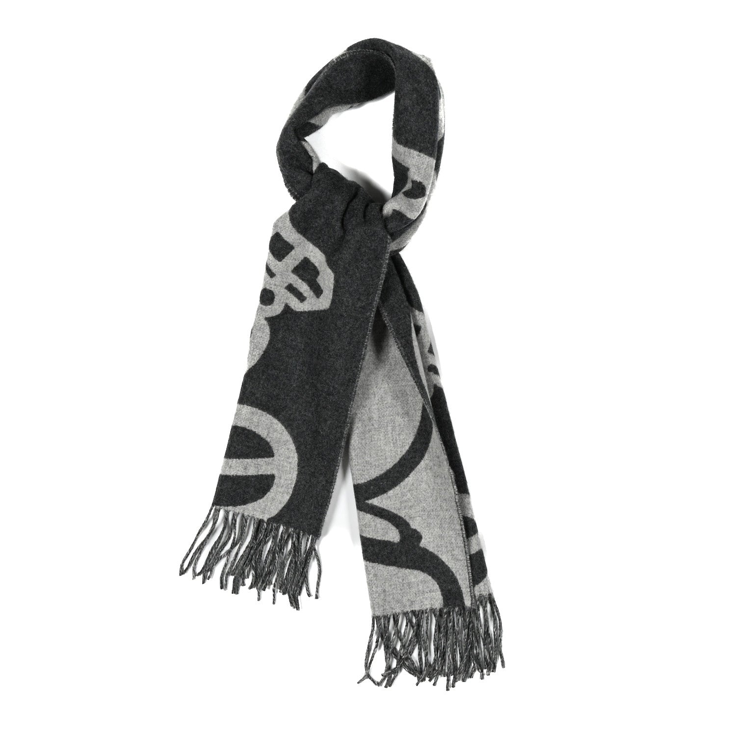 Louis Vuitton Wool Cashmere Lock And Keys Scarf Black 2 of 14