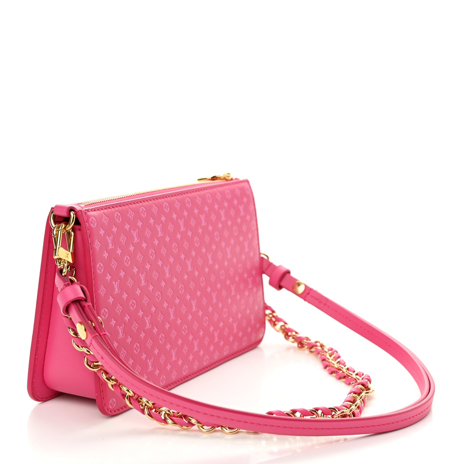 Louis Vuitton Calfskin Nanogram Embossed Lexington Pouch Rose 3 of 11