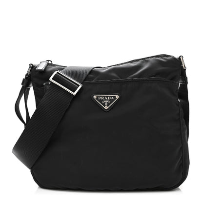 Prada Nylon Vela Flat Messenger Bag Black 1 of 11