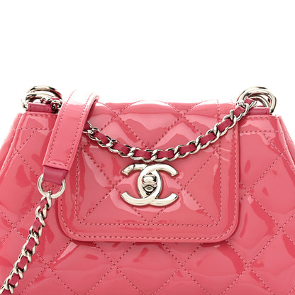 Chanel Patent Quilted Small Coco Shine Accordion Flap Pink 8 of 11