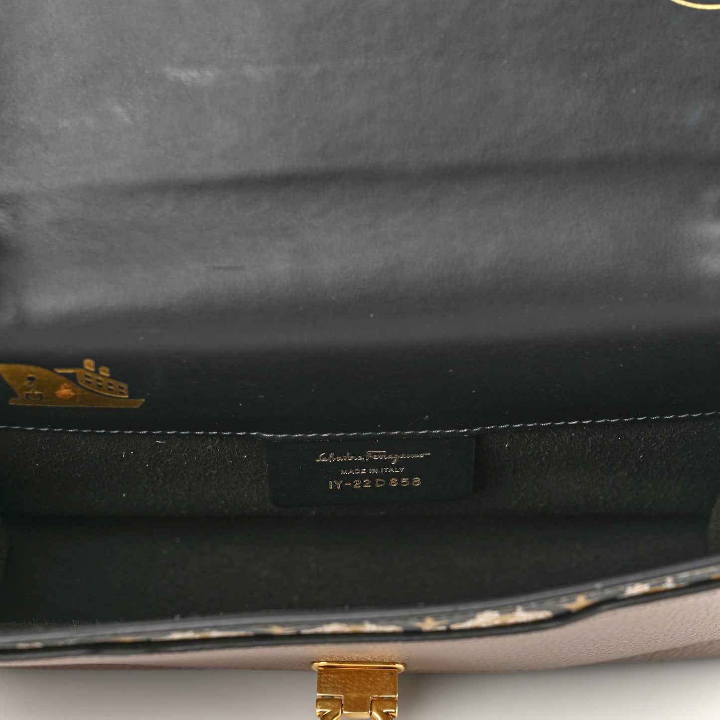 Grained Calfskin Gancini Crossbody Flap Caraway Seed