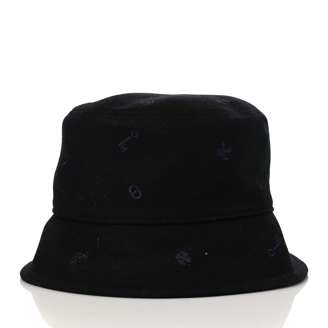 Hermes Cashmere Debbie Charms Bucket Hat 59 Black 6 of 7