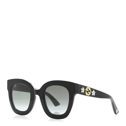Gucci Round Frame Star Sunglasses GG0208S Black 1 of 9