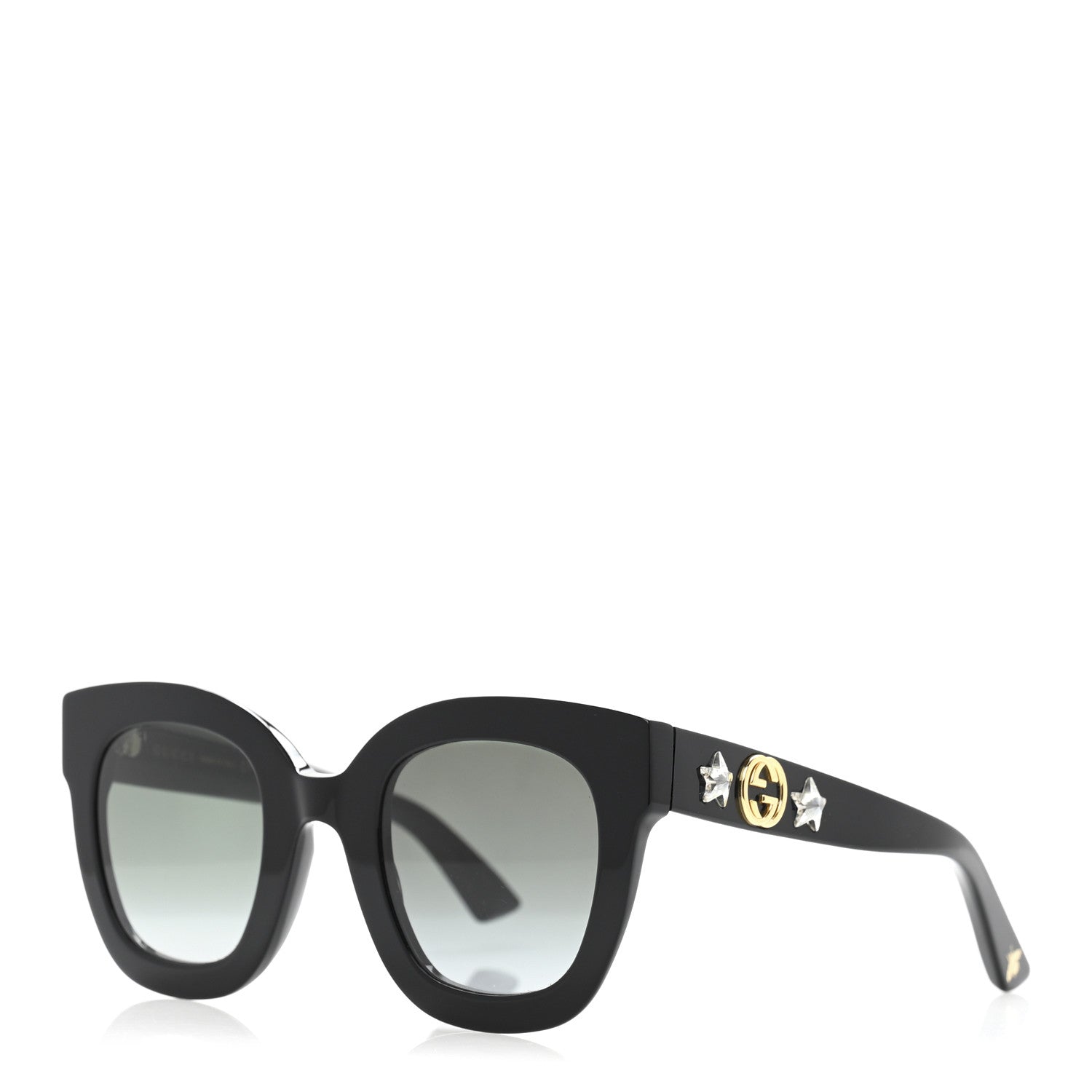 Gucci Round Frame Star Sunglasses GG0208S Black 1 of 9