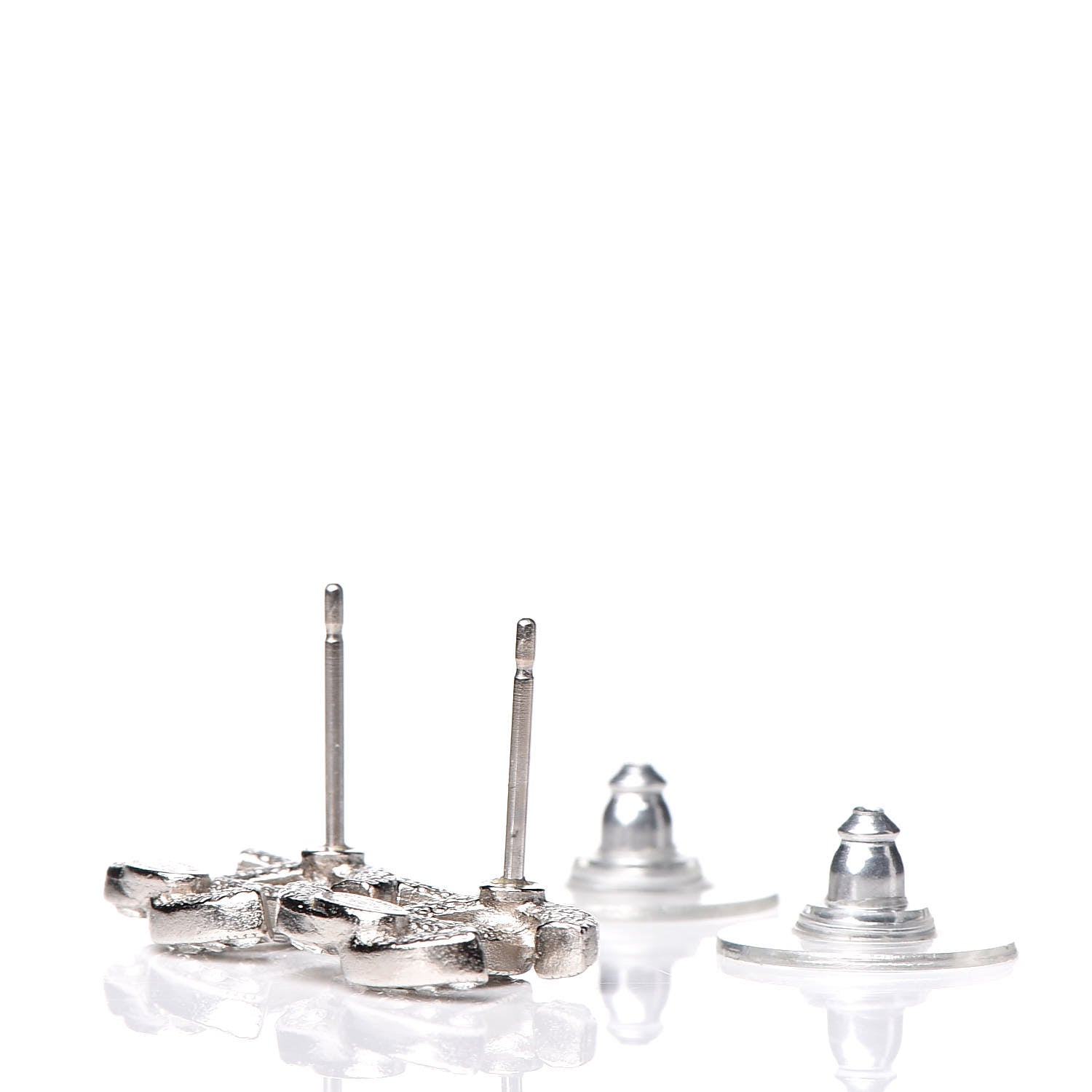 Chanel Crystal CC Earrings Silver 4 of 5