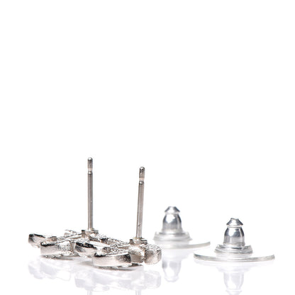 Chanel Crystal CC Earrings Silver 4 of 5