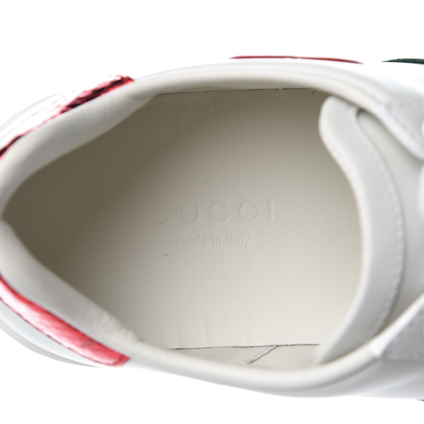 Calfskin Ayers Web Heart Embroidered Ace Sneakers 34 White