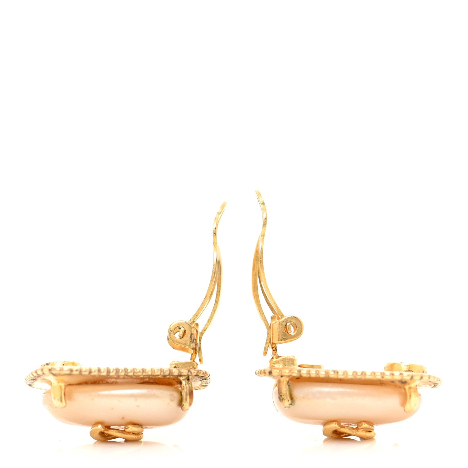 Chanel Pearl CC Clip On Earrings Gold 3 of 6