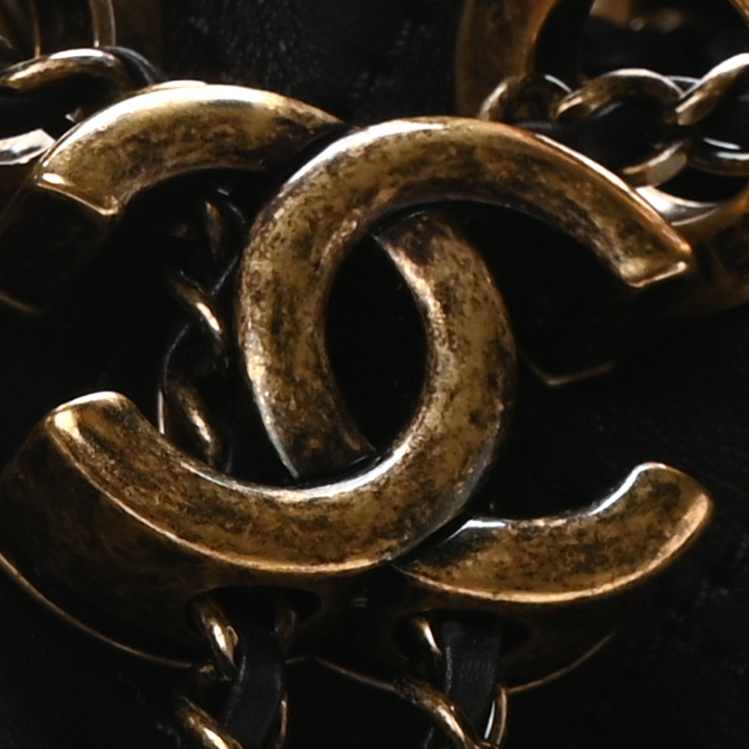 Chanel Calfskin Stitched Small Paris Rome Drawstring CC Bag Black 8 of 10