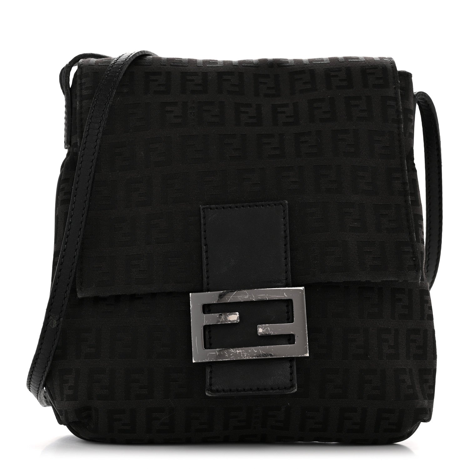 Fendi Zucchino Tube Messenger Bag Black 1 of 13