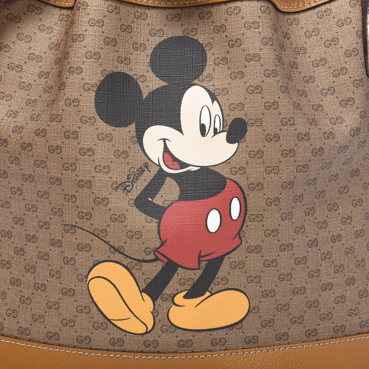 X DISNEY Mini Vintage GG Supreme Monogram Bucket Bag Beige Vintage Sun Oil