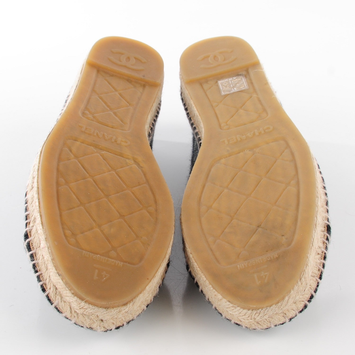 Chanel Flannel CC Espadrilles 41 Grey Black 6 of 10