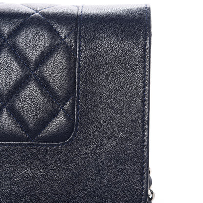 Chanel Sheepskin Quilted Mademoiselle Vintage Wallet On Chain WOC Blue 12 of 19