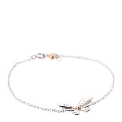 Tiffany Sterling Silver 18K Rose Gold Return to Tiffany Love Bugs Butterfly Chain Bracelet 1 of 6