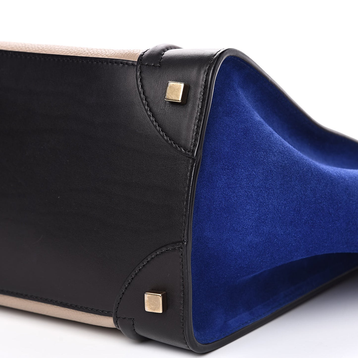 Elephant Calfskin Suede Mini Tri-Color Luggage Sand