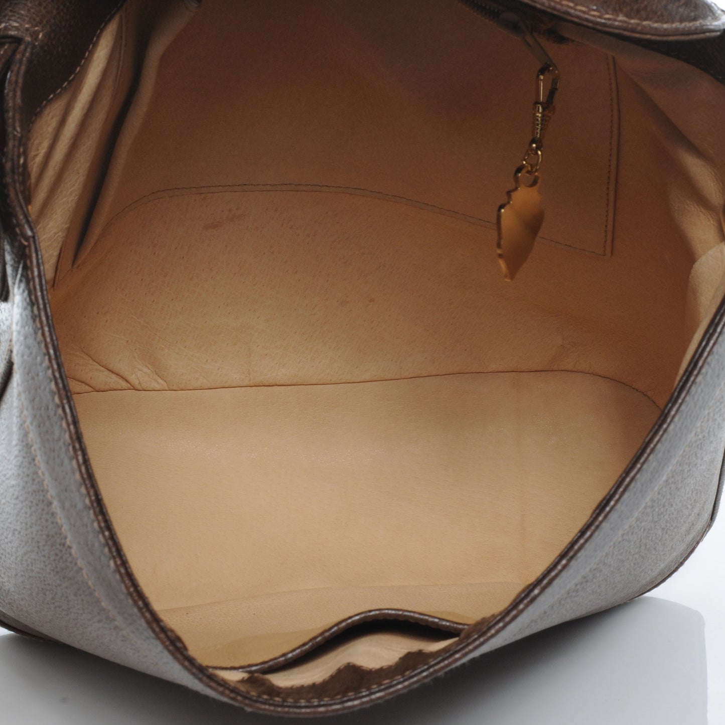 Leather Web Shoulder Bag Brown
