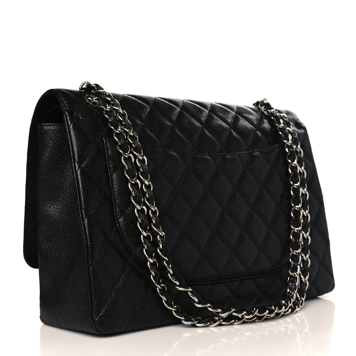 Caviar Quilted Maxi Double Flap Black