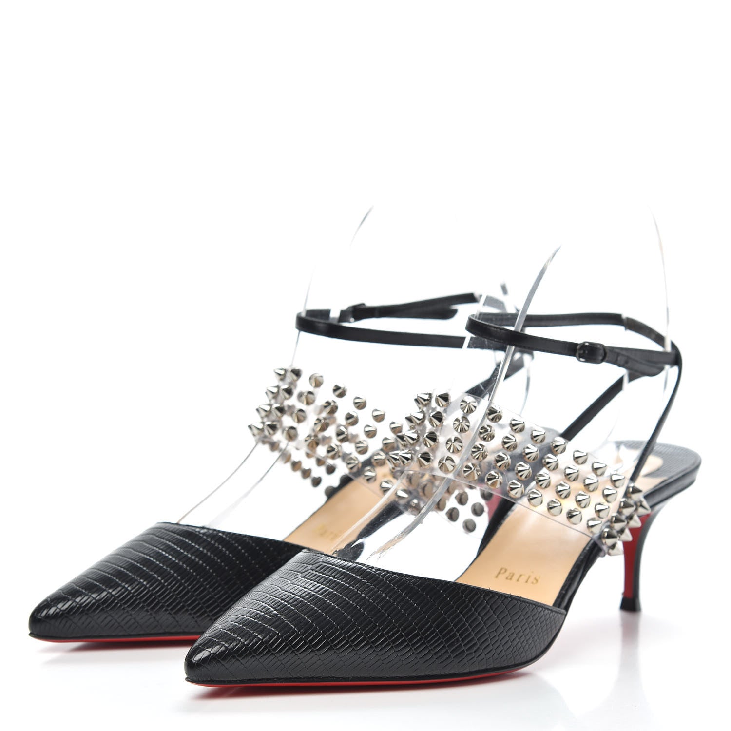 Christian Louboutin Nappa PVC Levita 55 Pumps 39 Black 3 of 8