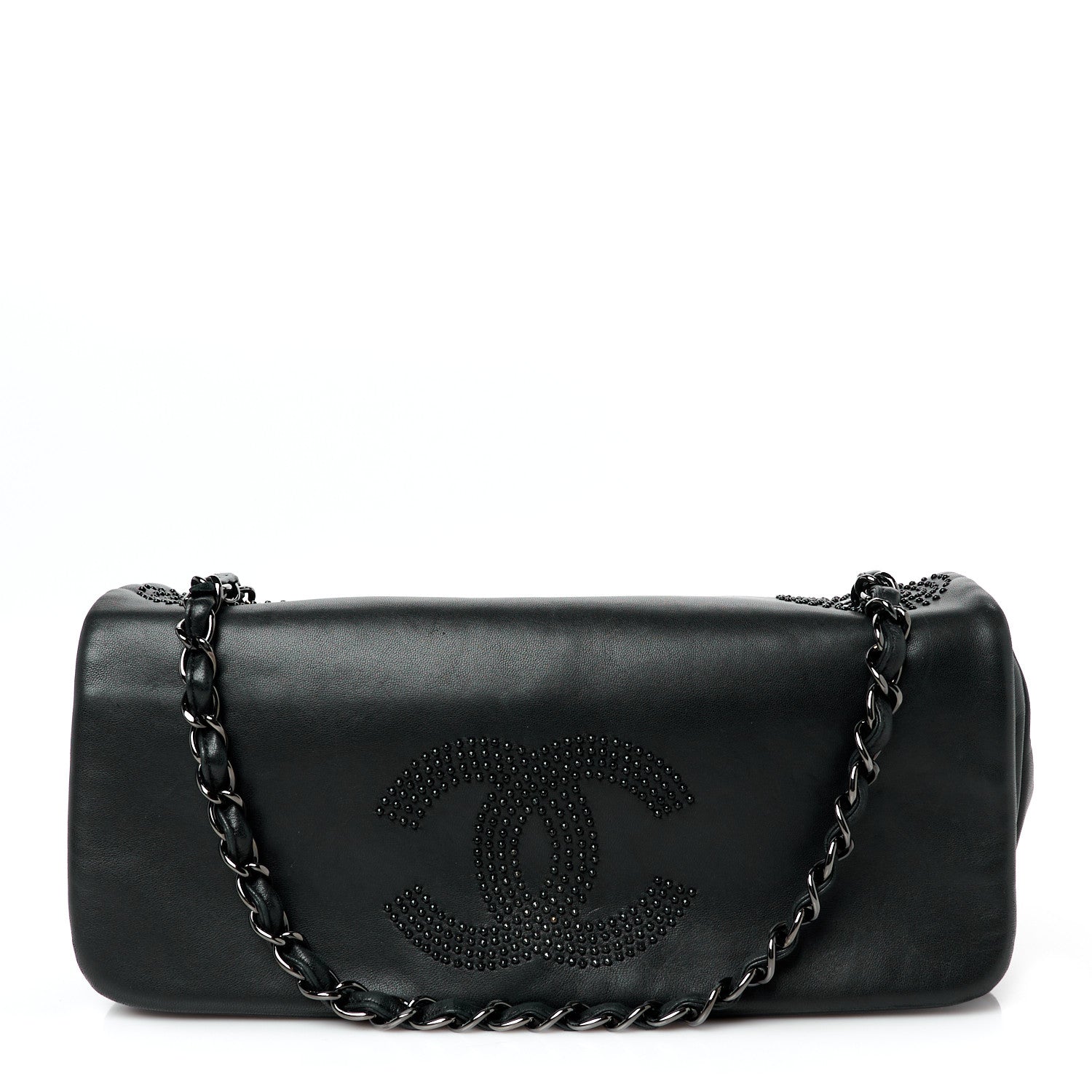 Chanel Lambskin Studded CC East West Flap Black 1 of 10