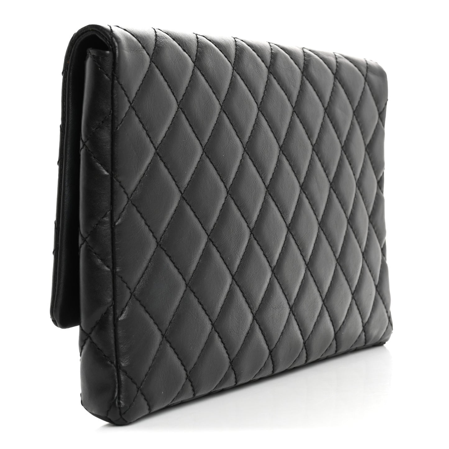 Aged Calfskin Quilted Reissue 2.55 Clutch Black
