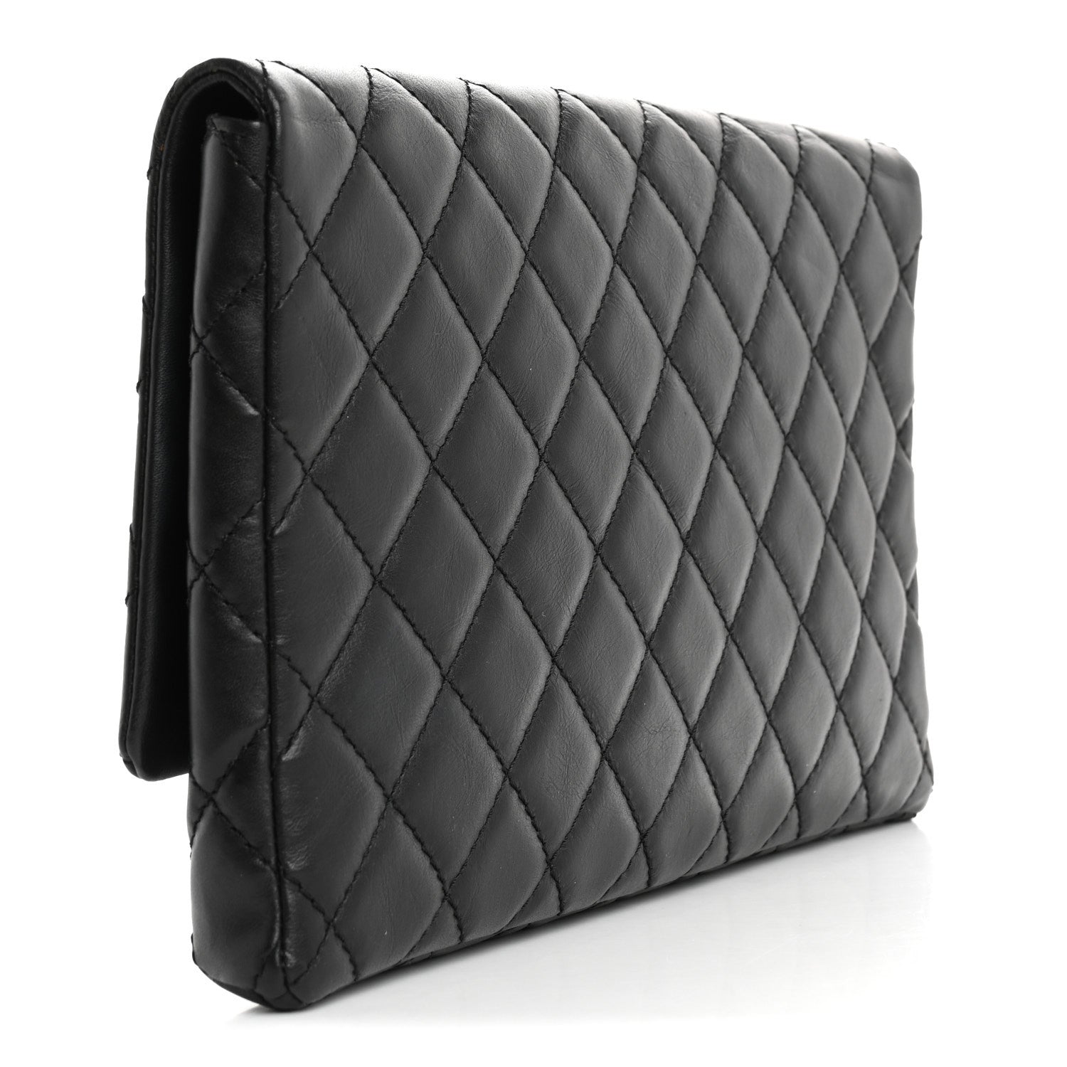 Chanel Aged Calfskin Quilted Reissue 2.55 Clutch Black 3 of 7