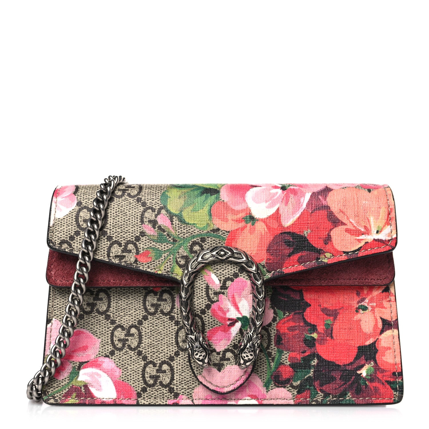 Gucci GG Supreme Monogram Blooms Super Mini Dionysus Shoulder Bag Beige Multicolor Dry Rose 1 of 9