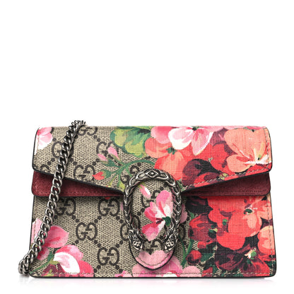 Gucci GG Supreme Monogram Blooms Super Mini Dionysus Shoulder Bag Beige Multicolor Dry Rose 1 of 9