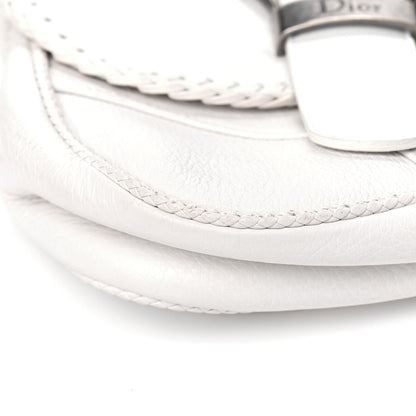 Christian Dior Calfskin Whipstitch Gaucho Double Saddle Bag White 7 of 16