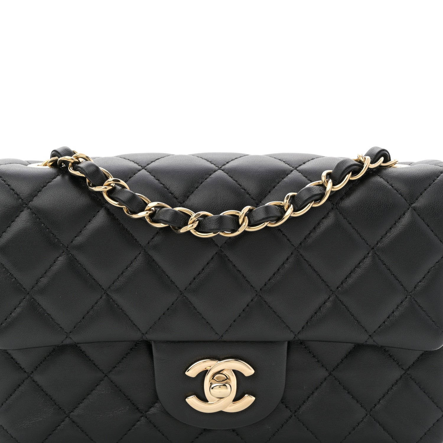 Chanel Lambskin Quilted Mini Rectangular Flap Black 8 of 12