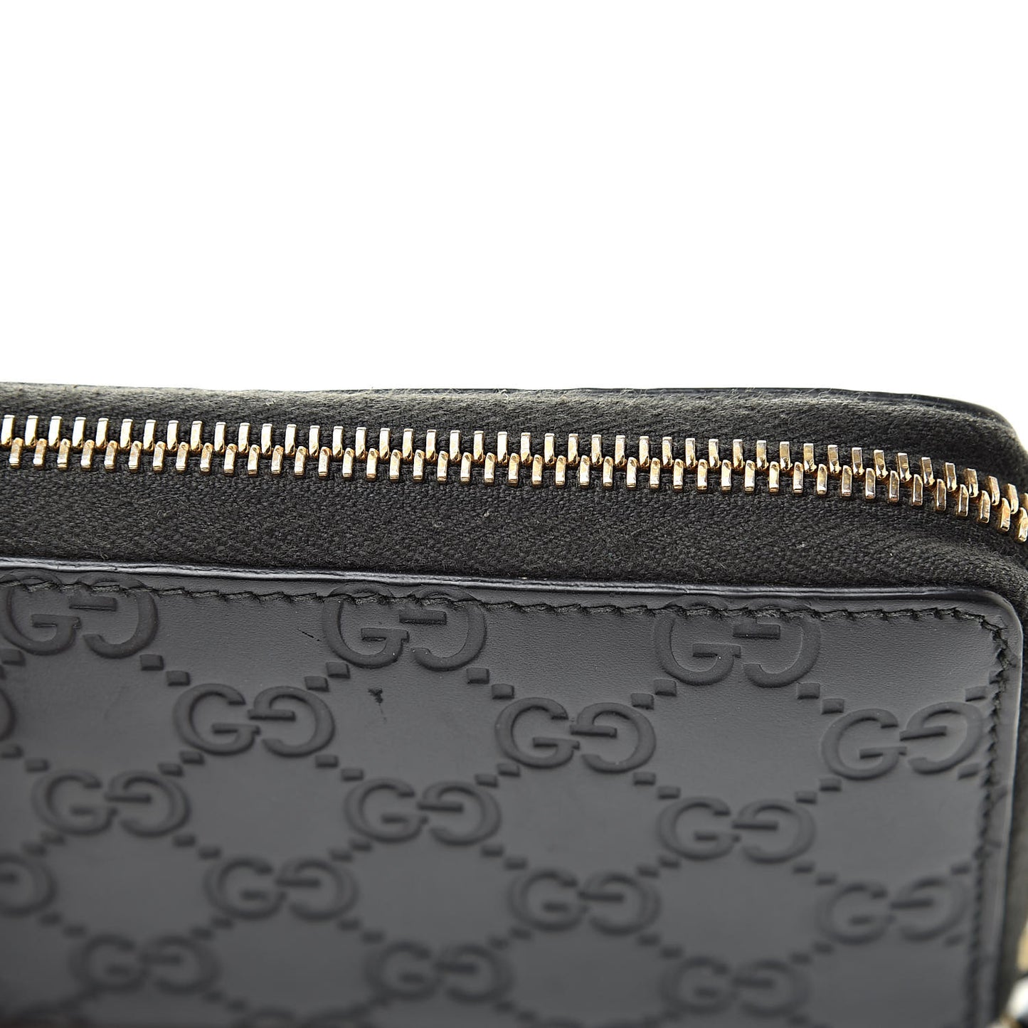 Guccissima Bow Zip Around Wallet Black