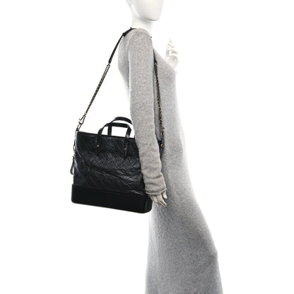 Chanel Calfskin Quilted Large Gabrielle Shopping Tote Black 2 of 10