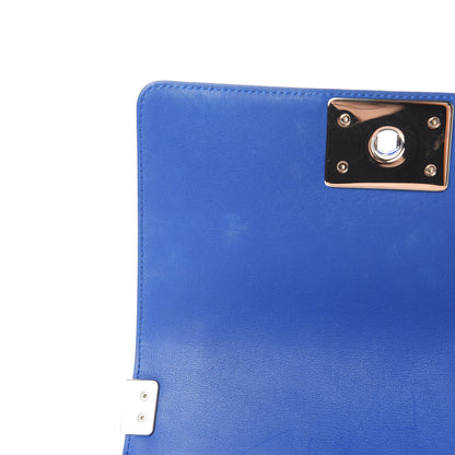 Chanel Patent Calfskin Quilted Small Plexiglass Boy Flap Blue 13 of 16
