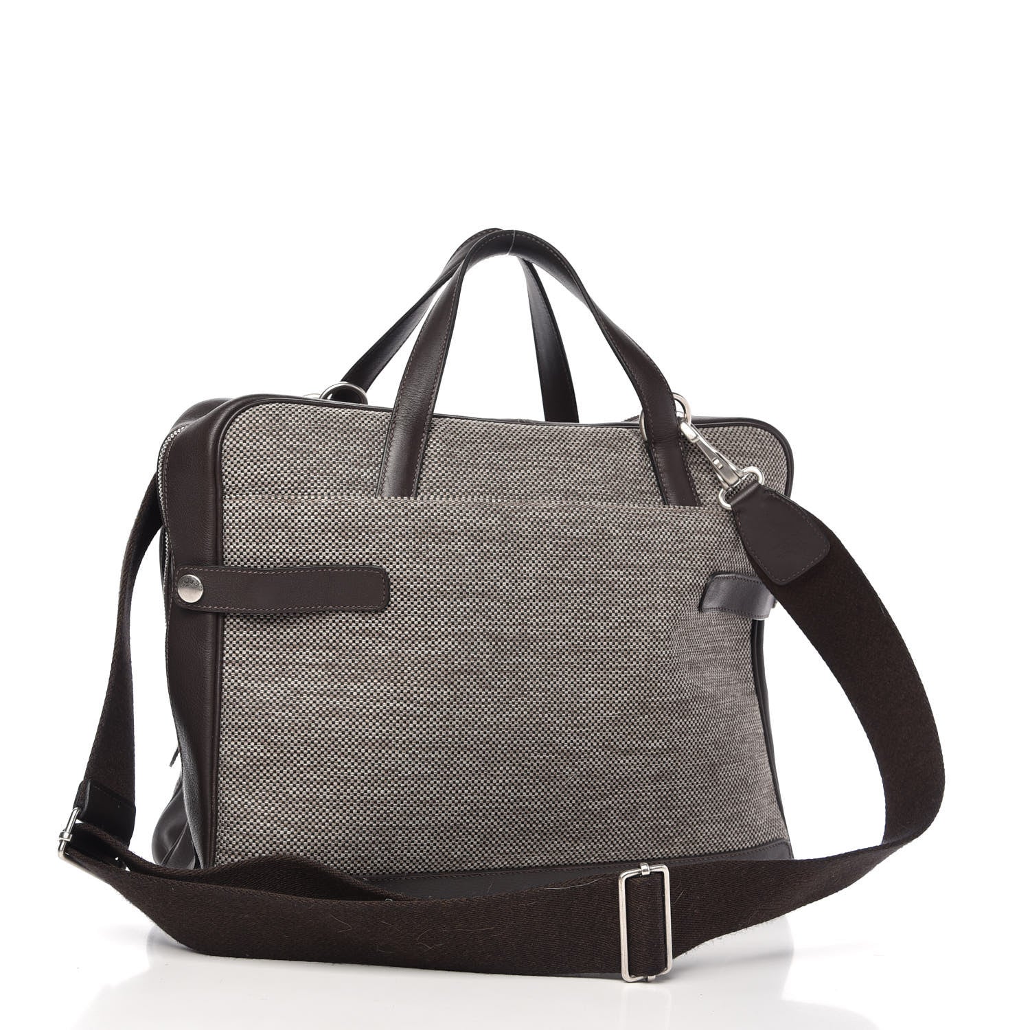 Hermes Toile Trousse Caleche Express Travel Chocolate 3 of 9