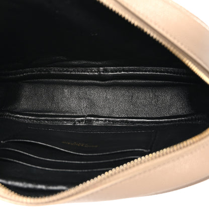 Saint Laurent Grain De Poudre Matelasse Monogram Mini Lou Camera Bag Dark Beige 5 of 10