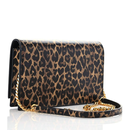 Saint Laurent Calfskin Heart Leopard Print Classic Monogram Kate Tassel Satchel Toffee 2 of 8