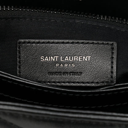 Saint Laurent Calfskin Y Quilted Monogram Toy Loulou Crossbody Bag Black 7 of 12