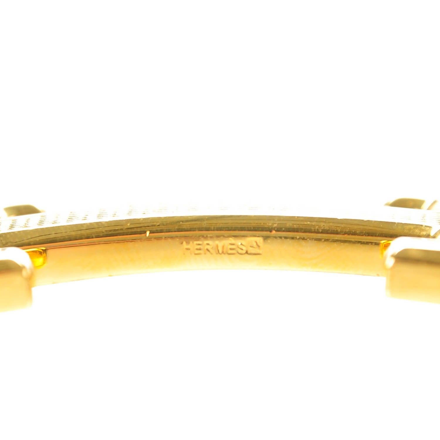 Hermes Guilloche 32mm H Belt Buckle Gold 3 of 3