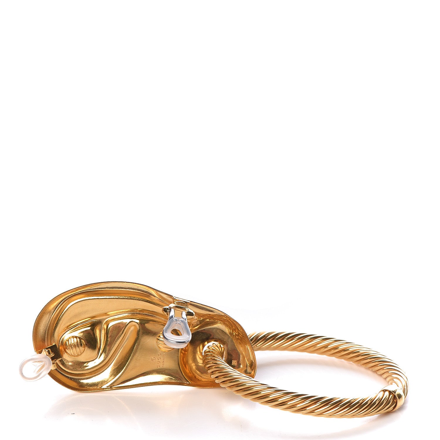 Gucci Metal Right Ear Accessory with Hoop Gold 3 of 5