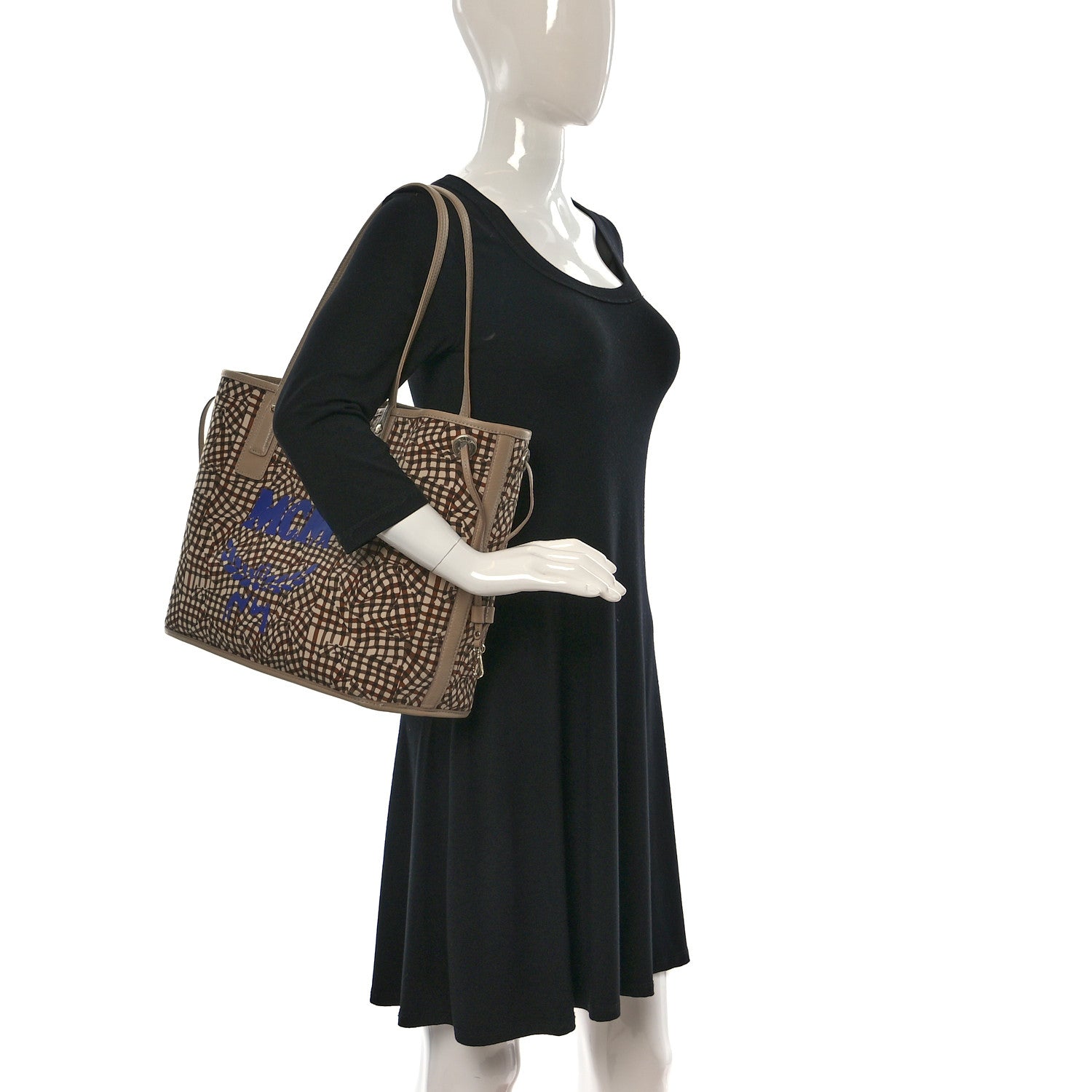 MCM Visetos Medium Liz Reversible Shopper Tote Beige 2 of 12