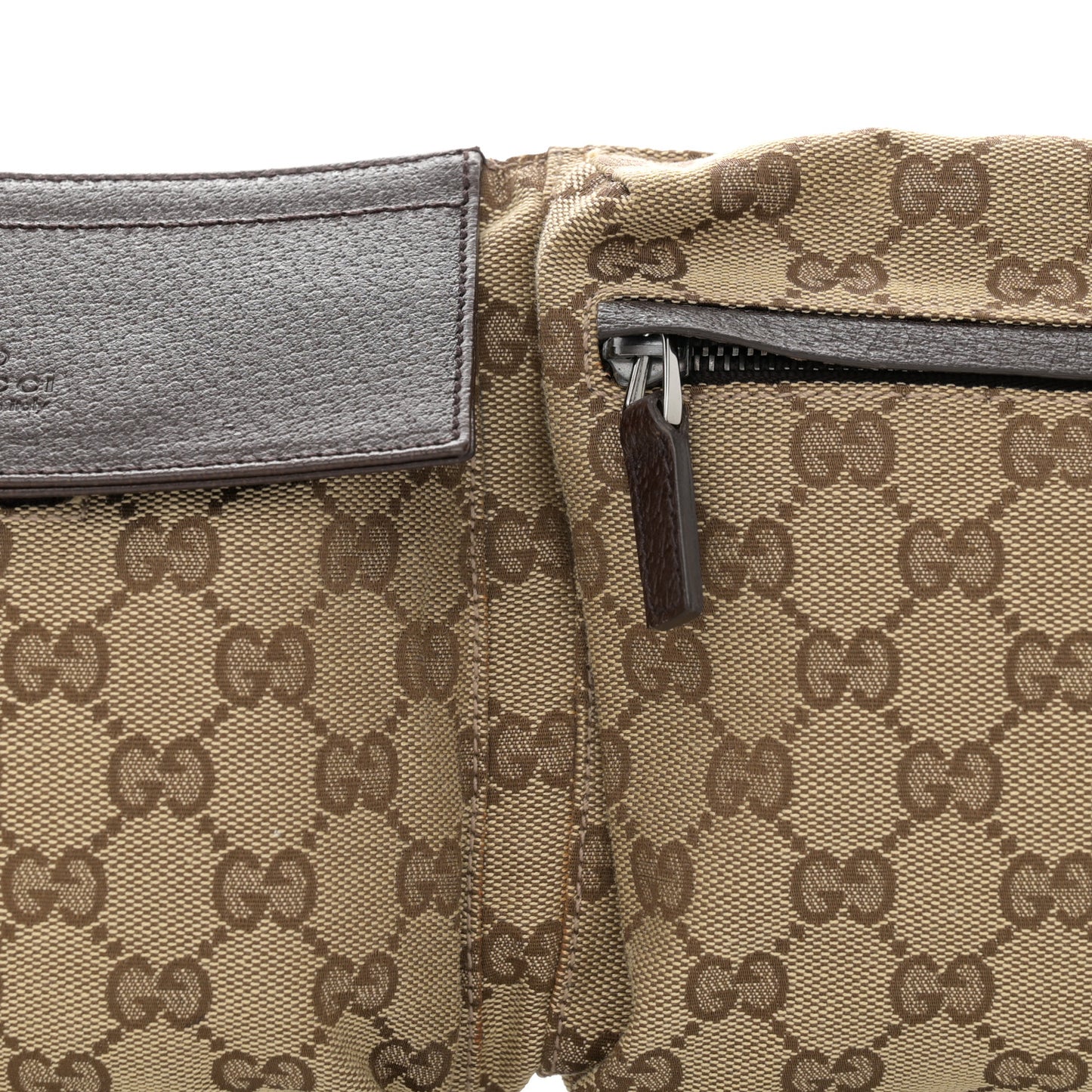 Monogram Web Belt Bag Dark Brown