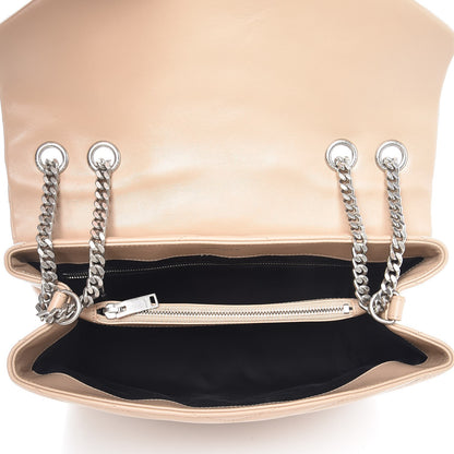 Saint Laurent Calfskin Y Quilted Monogram Medium Loulou Chain Satchel Nude Powder 5 of 7